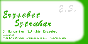 erzsebet sztruhar business card